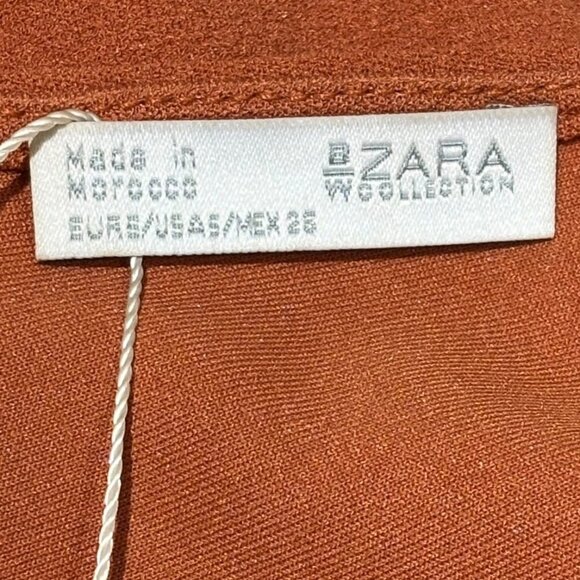 ZARA Deep Back V Midi Bodycon Dress Size Small - Picture 9 of 10